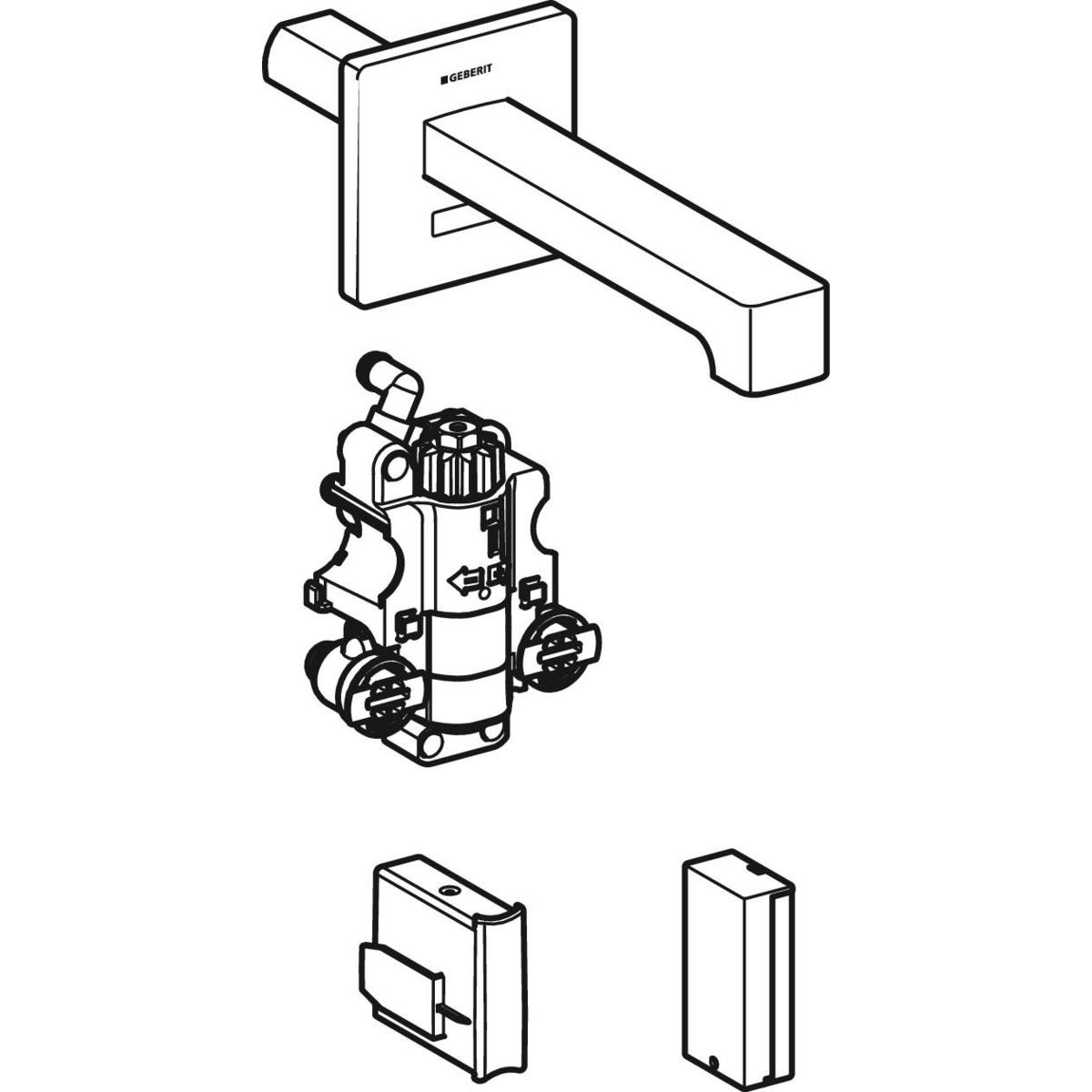 Geberit Brenta Rubinetto per Lavabo Elettronico da Incasso Cromo con Attivazione Touchless