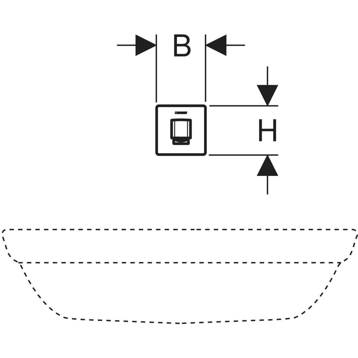 Geberit Brenta Rubinetto per Lavabo Elettronico da Incasso Cromo con Attivazione Touchless