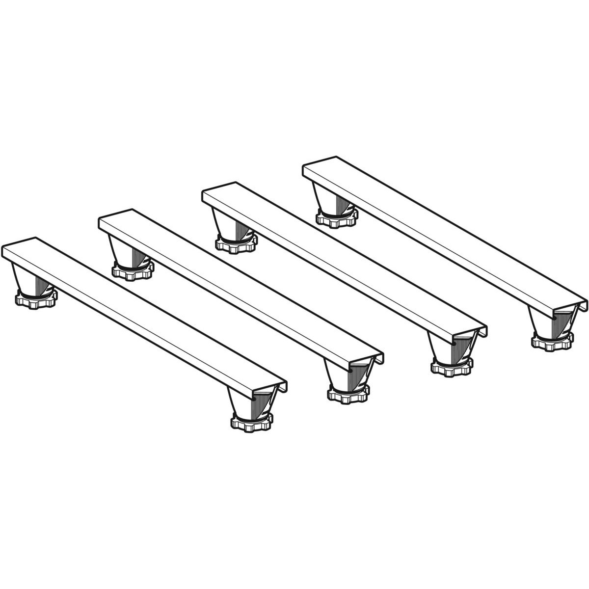 Geberit Set di Montaggio per Piatto Doccia - Altezza Regolabile da 9 a 21 cm, Compatibile con Olona e Sestra