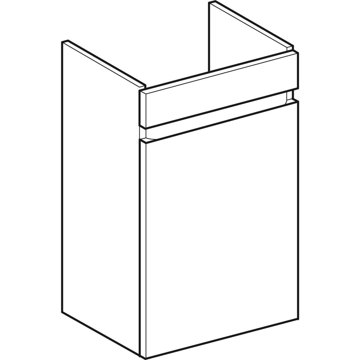 Geberit Renova Plan Mobiletto Sottolavabo Sospeso 38,4x60,5x30,8 cm con 1 Anta Soft-Close e Ripiano Regolabile