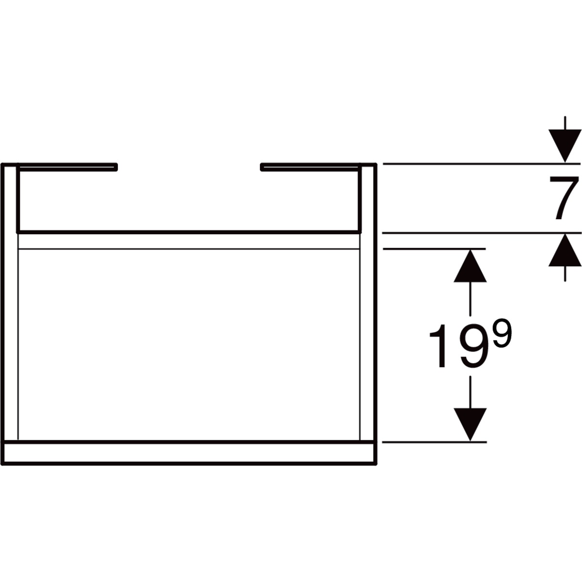 Geberit Renova Plan Mobiletto Sottolavabo Sospeso 38,4x60,5x30,8 cm con 1 Anta Soft-Close e Ripiano Regolabile