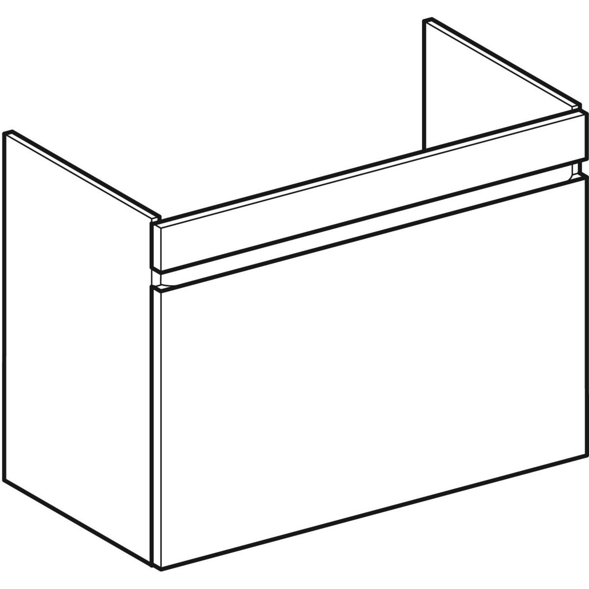 Geberit Renova Plan Mobiletto Sottolavabo Sospeso con Cassetto Estraibile e Soft-Close, 83,2x60,6x44,6 cm