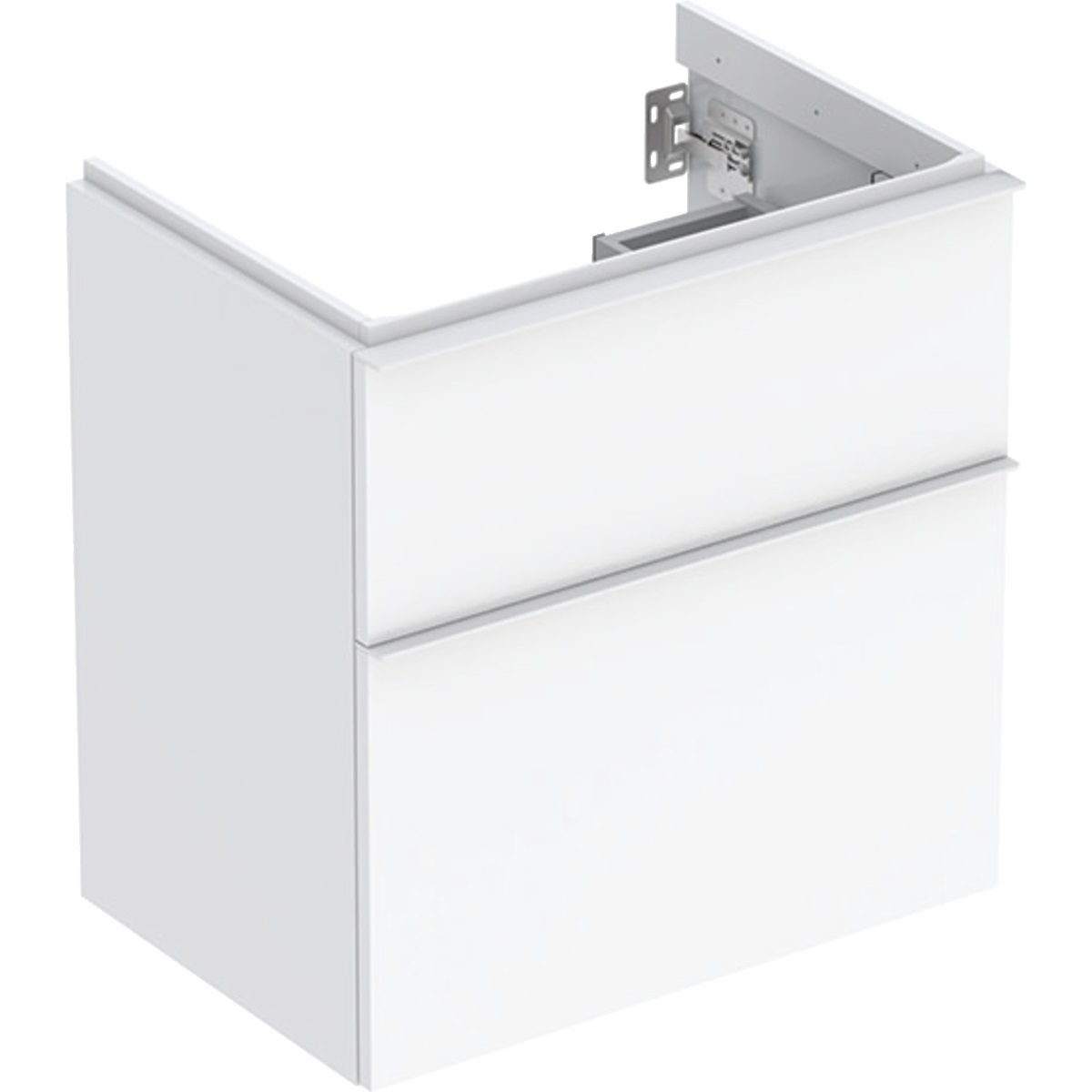 Geberit iCon Armadietto Sottolavabo Sospeso Bianco 59.2x41.6x61.5 cm con 2 Scomparti Estraibili e Chiusura Ammortizzata