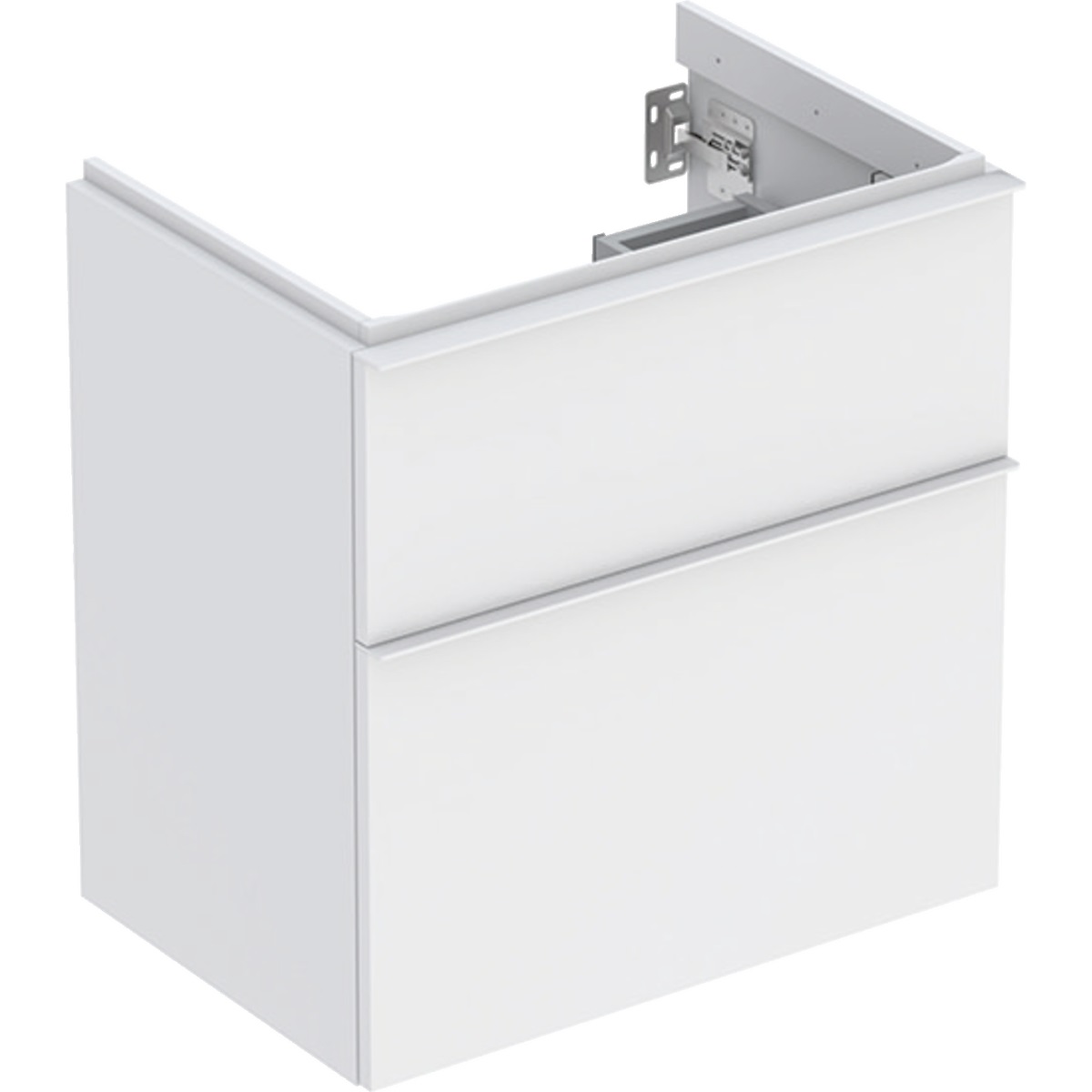 Geberit iCon Armadietto Sottolavabo Sospeso Bianco 59.2x41.6x61.5 cm con 2 Scomparti Estraibili e Chiusura Ammortizzata