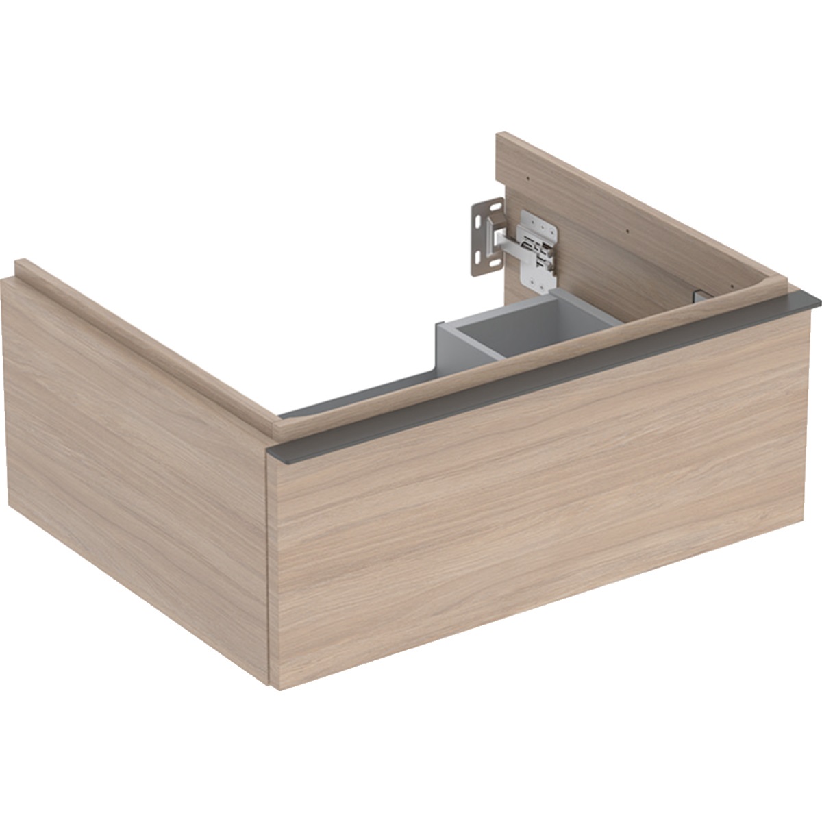 Geberit iCon Armadietto Sottolavabo Sospeso in Legno Rovere-Lava 59,2x47,6x24,7 cm con Cassetto Soft-Close