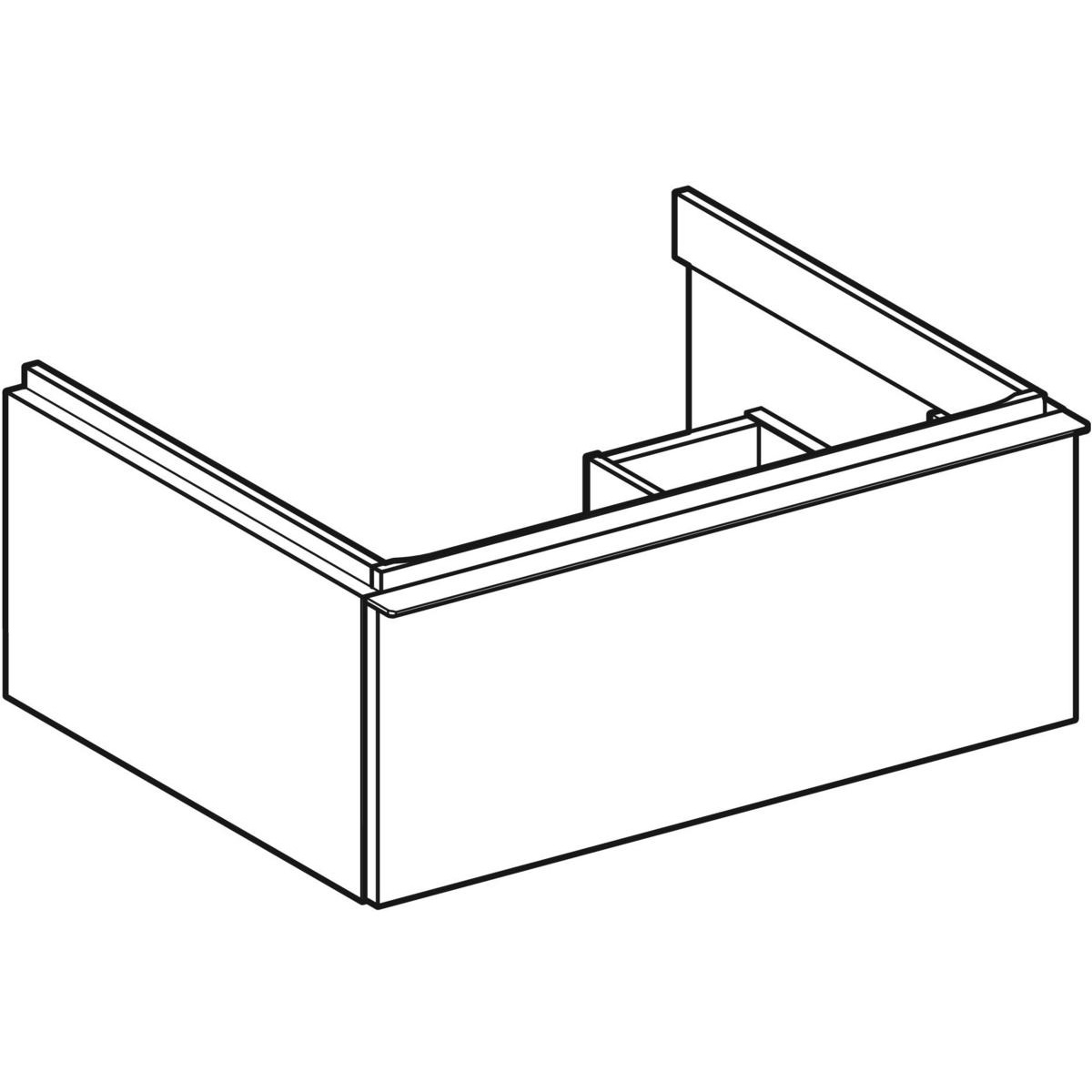 Geberit iCon Armadietto Sottolavabo Sospeso in Legno Rovere-Lava 59,2x47,6x24,7 cm con Cassetto Soft-Close