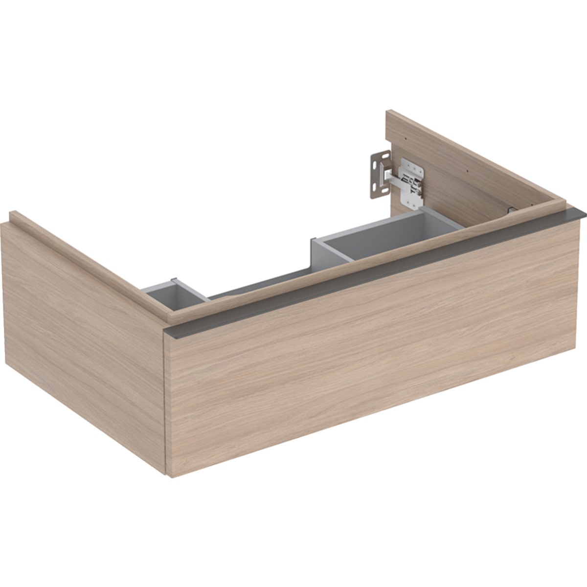 Geberit iCon Armadietto Sottolavabo Sospeso in Rovere-Lava, 74x47.6x24.7 cm, con Cassetto Ammortizzato e Maniglia Intercambiabile