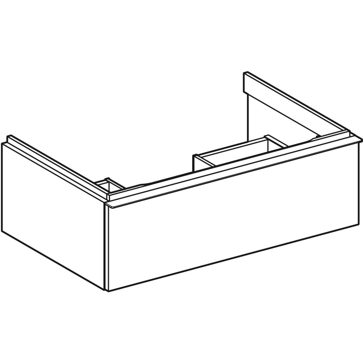 Geberit iCon Armadietto Sottolavabo Sospeso 74x47.6x24.7 cm con Cassetto Soft-Close e Maniglia Intercambiabile