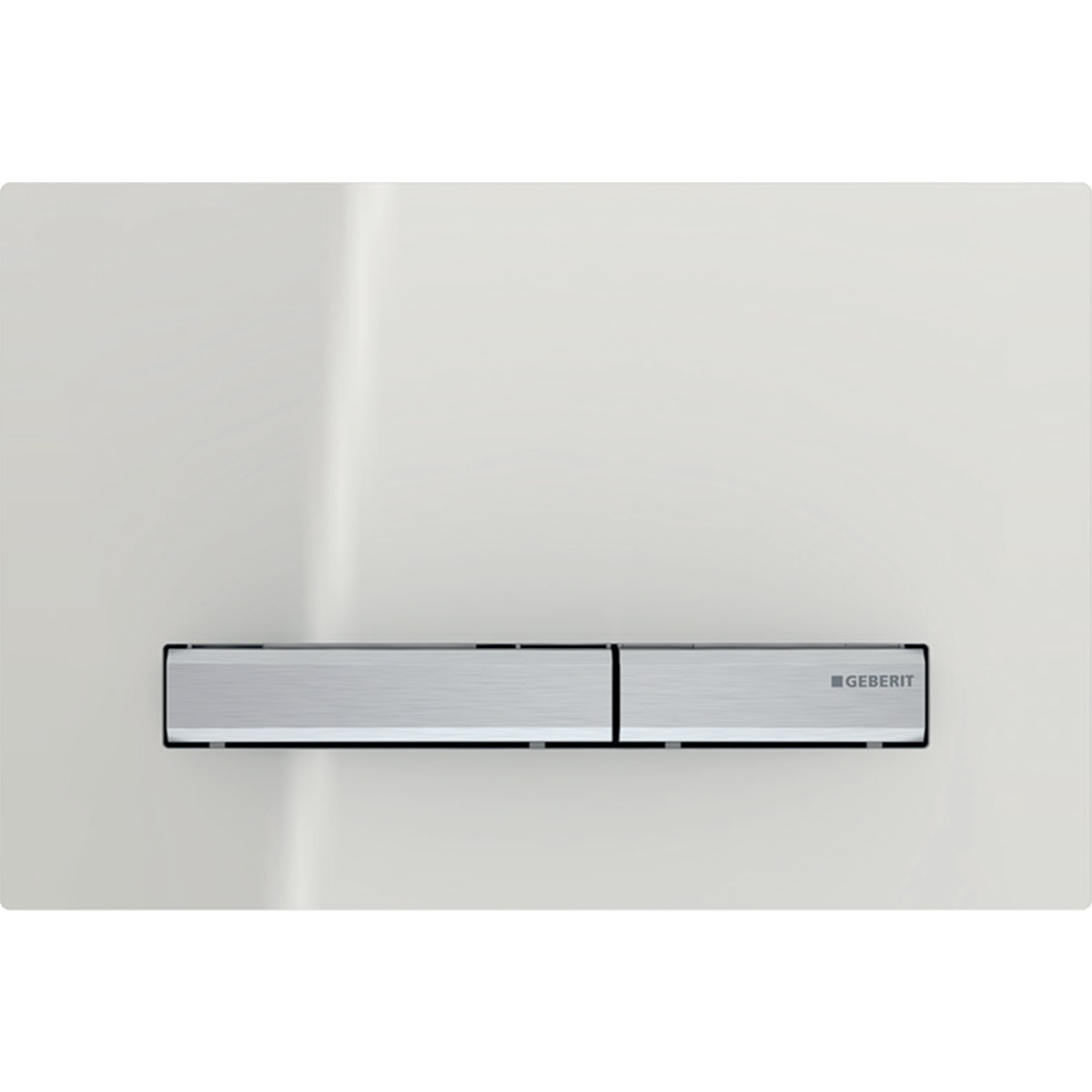 Geberit Sigma50 Placca di Comando Doppio Tasto in Vetro Grigio Sabbia con Pulsanti in Cromo - 115.788.JL.2