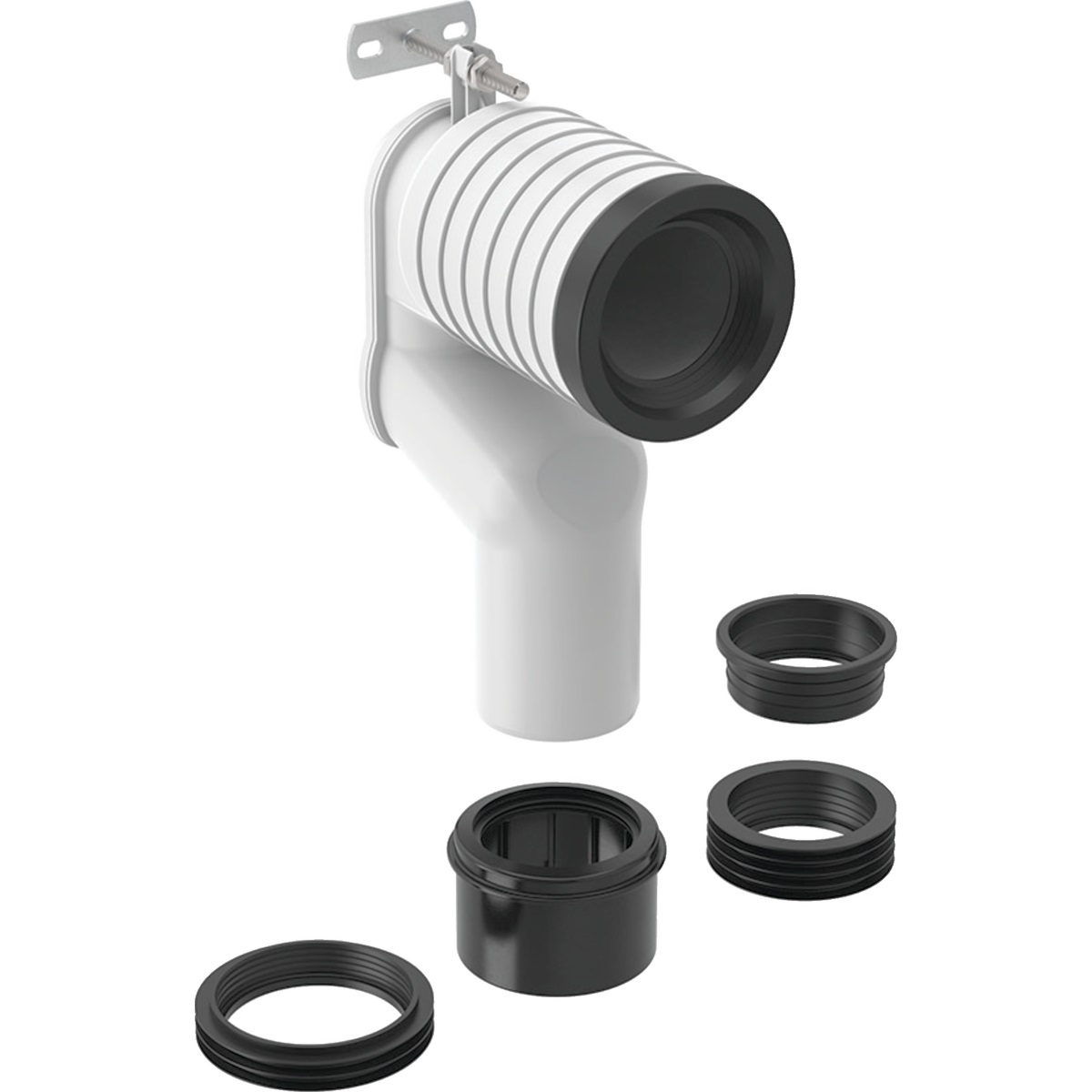 Geberit Set Gomito di Scarico a P per WC da Pavimento, Bianco Alpino, Ø 90 mm, Include Manicotto e Guarnizioni