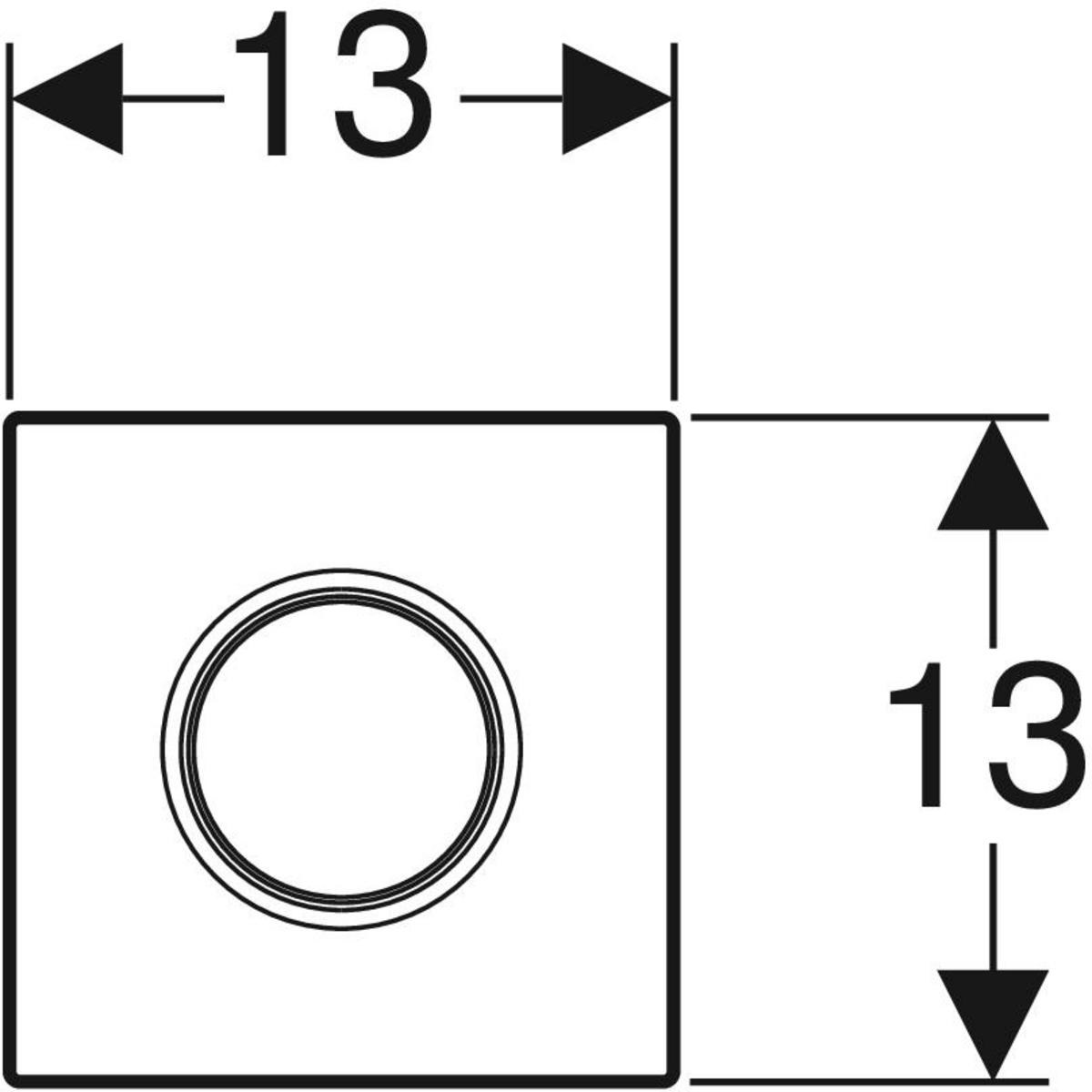 Geberit 116.011.11.5 Placca di Azionamento Cromato Lucido per Orinatoi - Attivazione Manuale con Telaio di Fissaggio