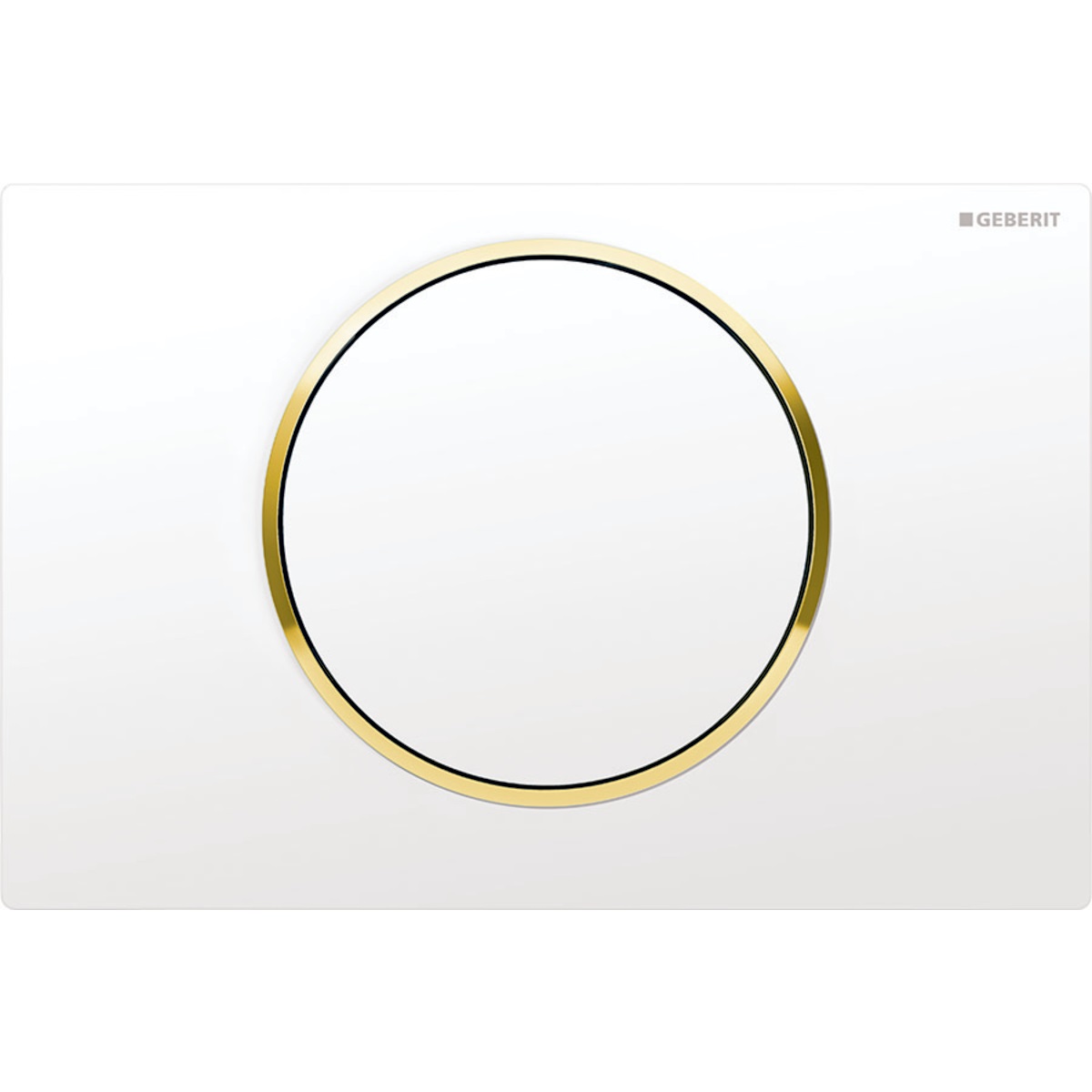 Geberit Sigma10 Placca di Comando per WC Bianco/Oro con Risciacquo a 1 Quantità e Regolazione Rapida