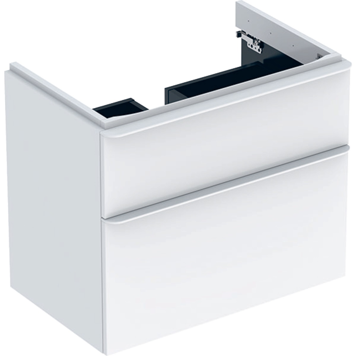 Geberit Smyle Square Armadietto Sottolavabo Sospeso Bianco 73,4x61,7x47 cm con 2 Scomparti Estraibili e Chiusura Ammortizzata