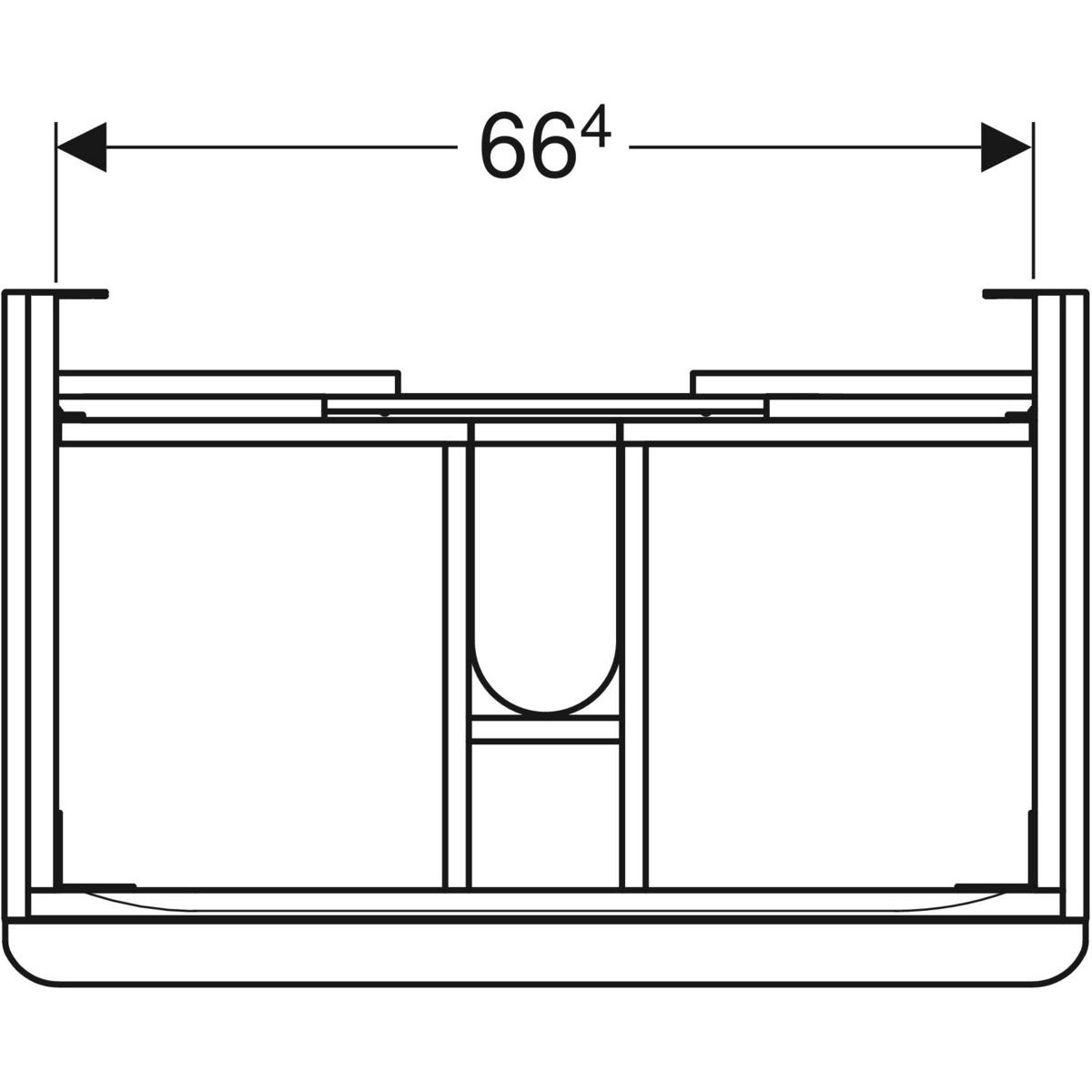 Geberit Smyle Square Armadietto Sottolavabo Sospeso Bianco 73,4x61,7x47 cm con 2 Scomparti Estraibili e Chiusura Ammortizzata