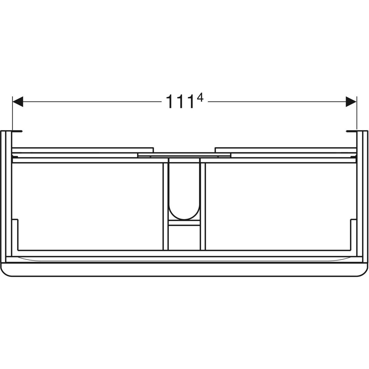 Geberit Smyle Square armadietto sottolavabo sospeso 118,4x61,7x47 cm con 2 scomparti estraibili e chiusura soft-close