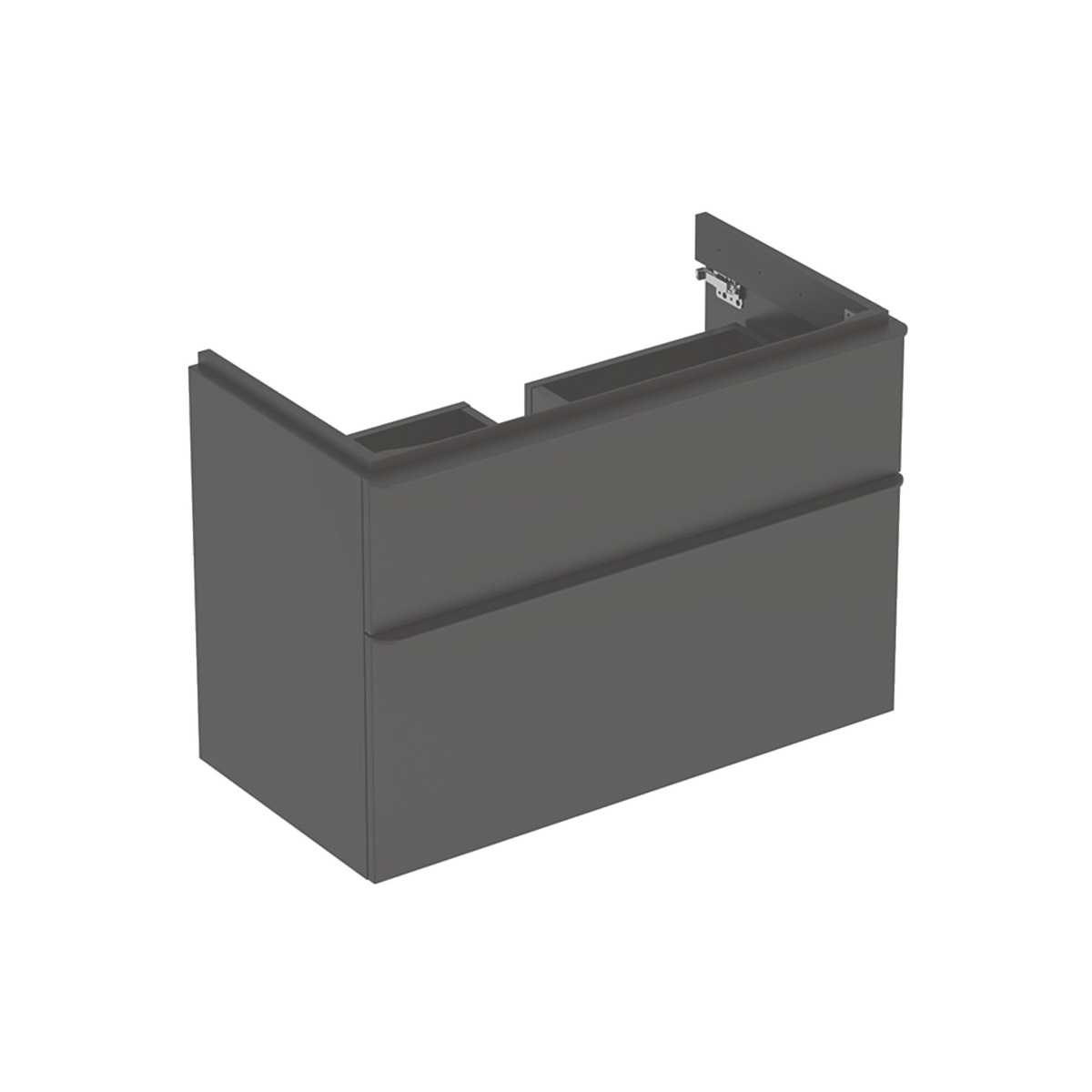 Geberit Smyle Square Armadietto Sottolavabo Sospeso Grigio 88,4x61,7x47 cm con 2 Scomparti Estraibili e Chiusura Ammortizzata
