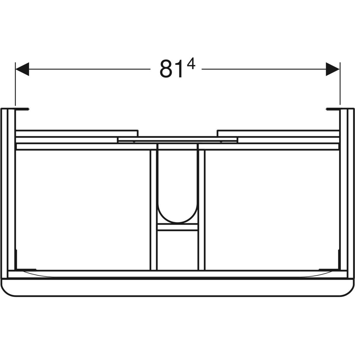 Geberit Smyle Square Armadietto Sottolavabo Sospeso Grigio 88,4x61,7x47 cm con 2 Scomparti Estraibili e Chiusura Ammortizzata