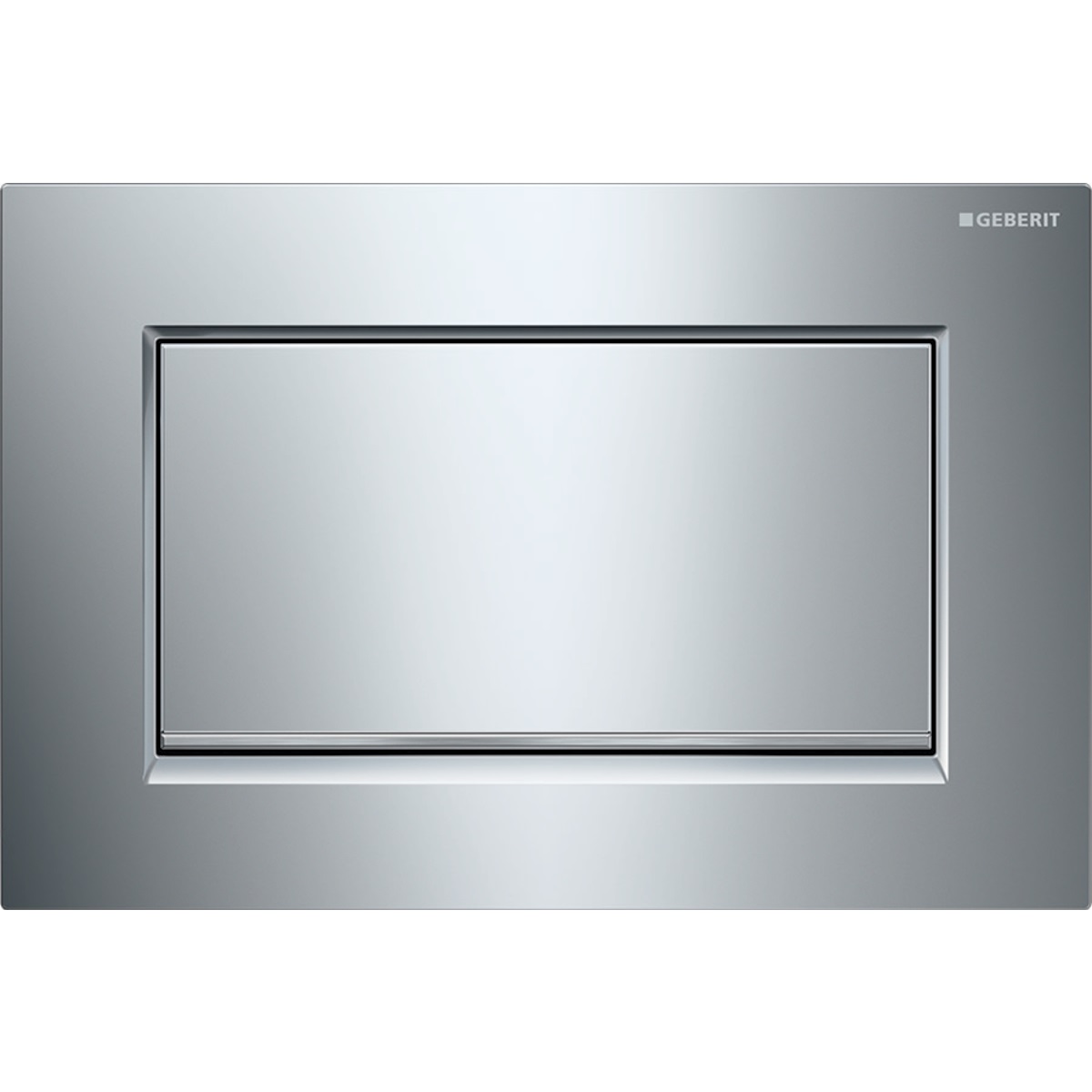 Geberit Sigma30 Placca di comando per WC Cromo Lucido - Risciacquo a 1 quantità, Azionamento Frontale, Avvitabile