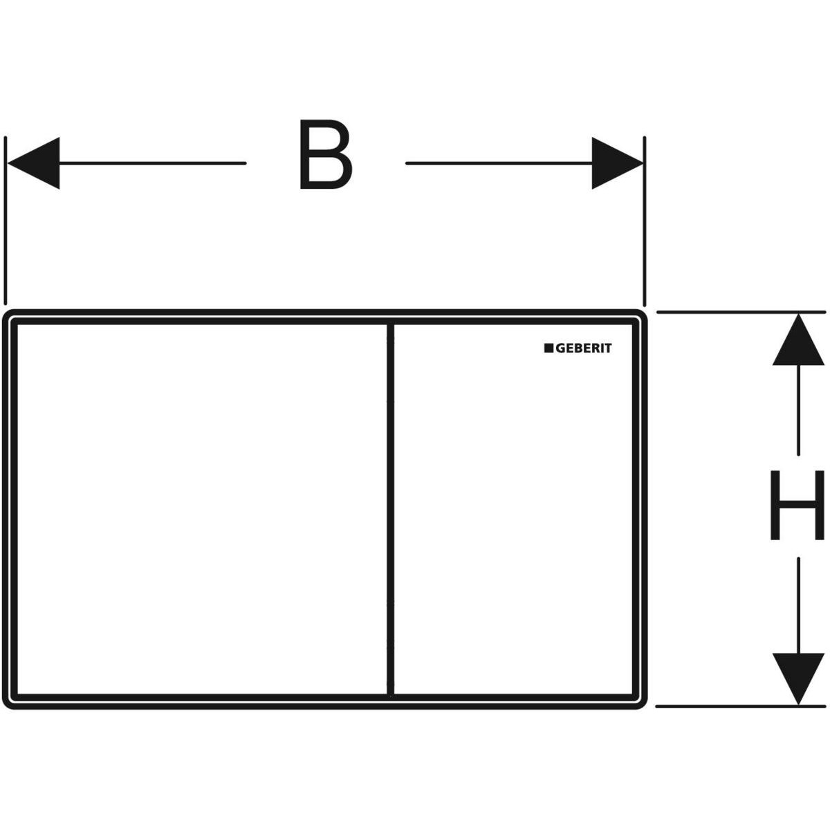 Geberit Sigma60 Placca di comando Cromo Spazzolato 115.640.GH.1 - Risciacquo a due quantità, installazione a filo parete