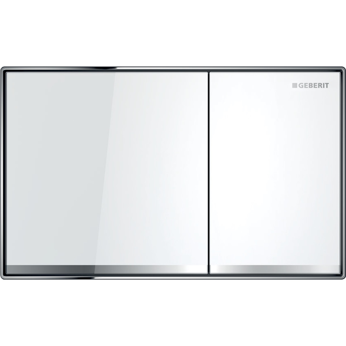 Geberit Sigma60 Placca di Azionamento Doppio Scarico in Vetro Bianco e Cromo - 115.640.SI.1, Installazione a Filo Parete