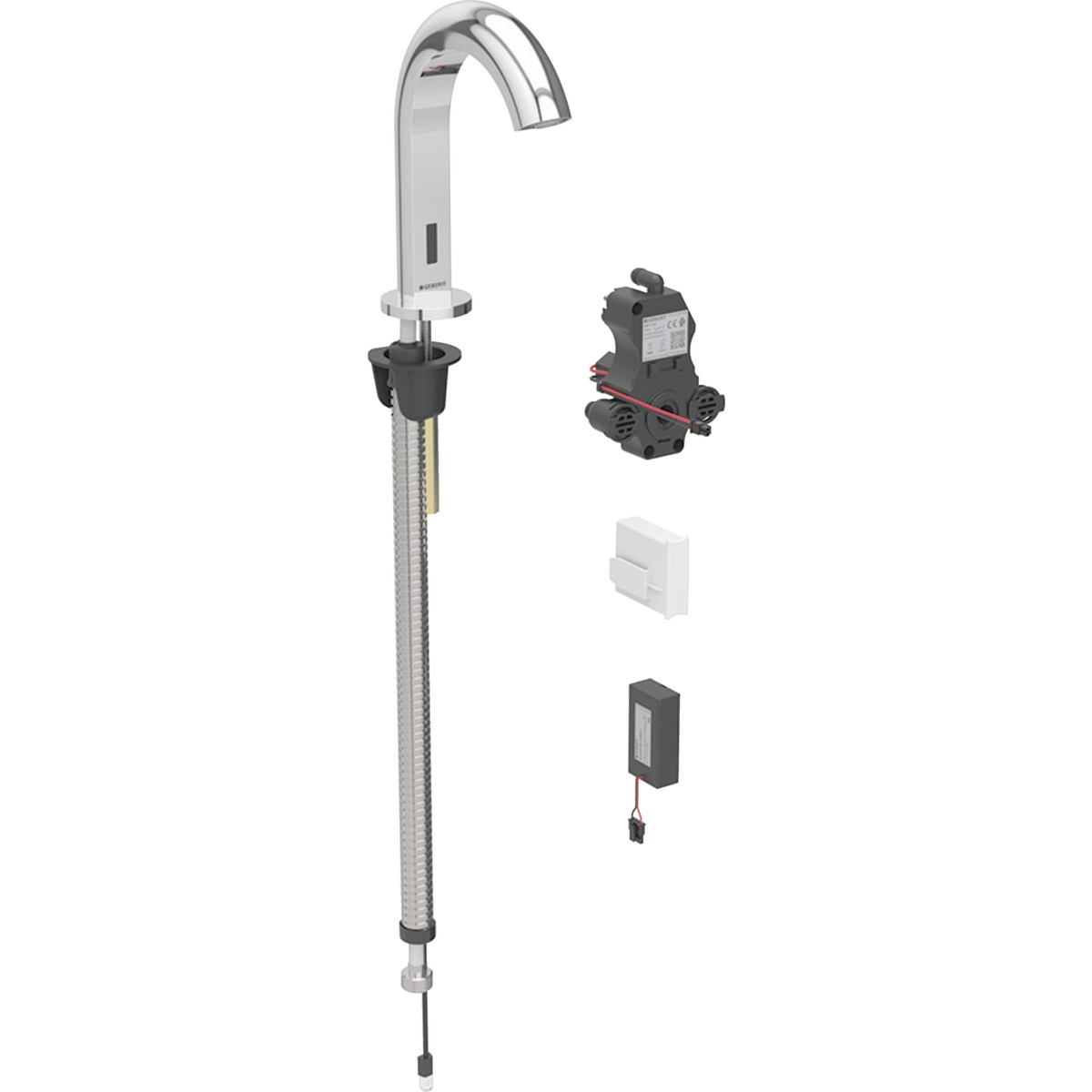 Geberit Piave Rubinetto Lavabo Touchless Elettronico Cromo con Getto Comfort e Aeratore Antifurto