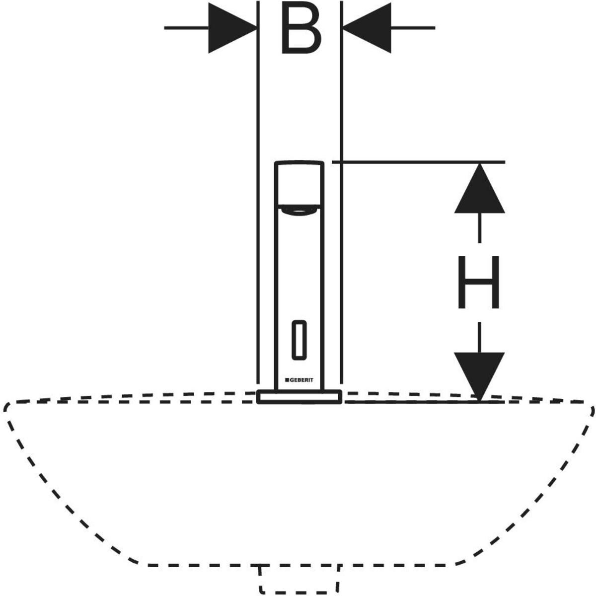 Geberit Brenta Rubinetto Lavabo Elettronico Touchless Cromo 116.192.21.1 - Miscelatore a Parete con Attivazione Infrarossi