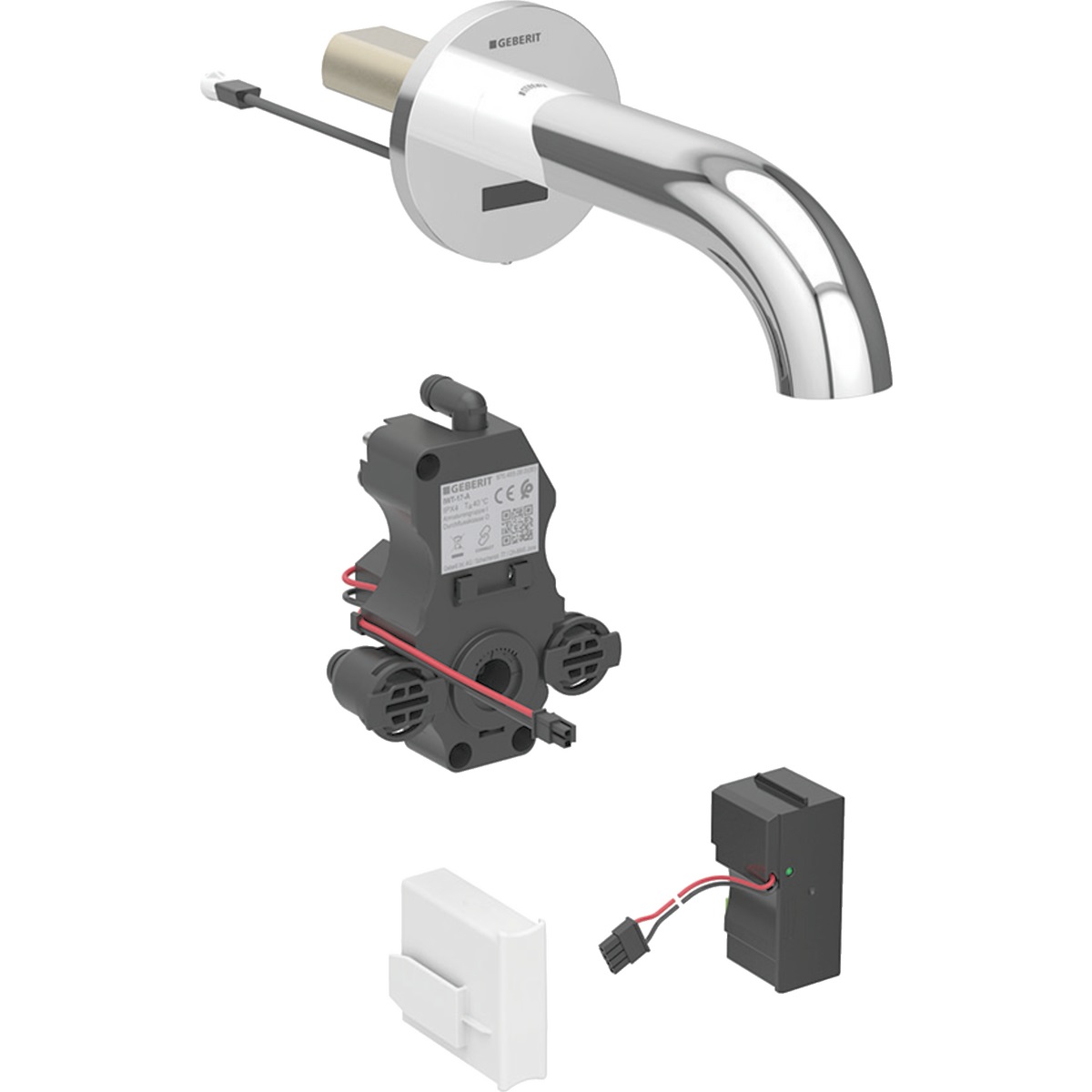 Geberit Piave Rubinetto Lavabo Touchless Cromo con Aeratore e Getto Inclinato