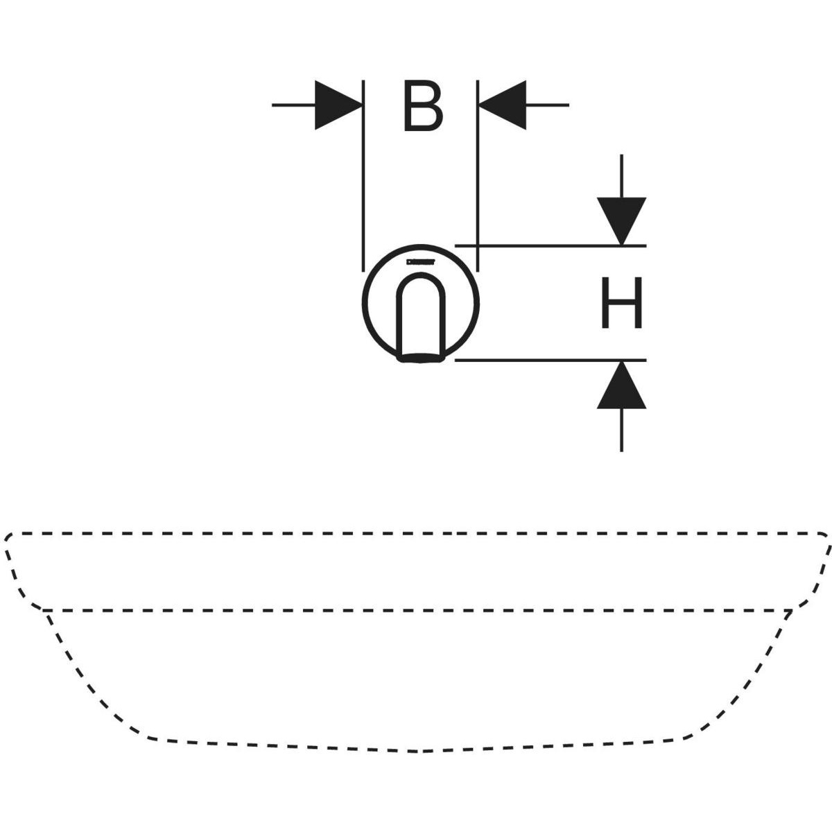 Geberit Piave Rubinetto per Lavabo da Incasso Elettronico Cromo - Attivazione Touchless, Superficie Resistente e Facile da Pulire