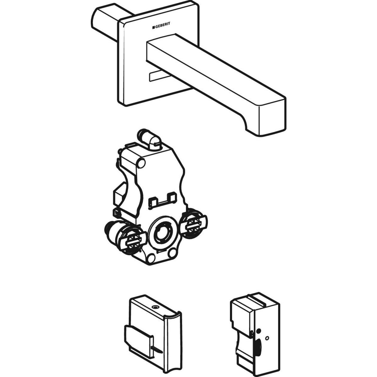 Geberit Brenta Miscelatore Lavabo a Parete Elettronico Touchless Cromo 116.272.21.1