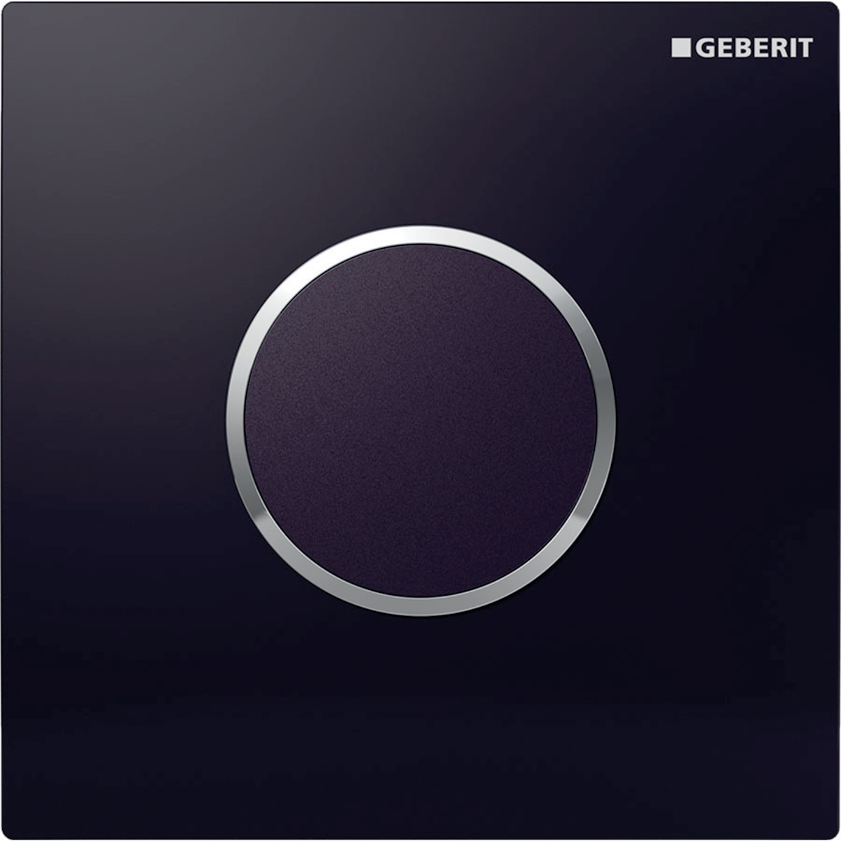 Geberit Tipo 10 Placca di Azionamento per Orinatoio - Nero e Cromo, Azionamento Automatico con Comando a Infrarossi