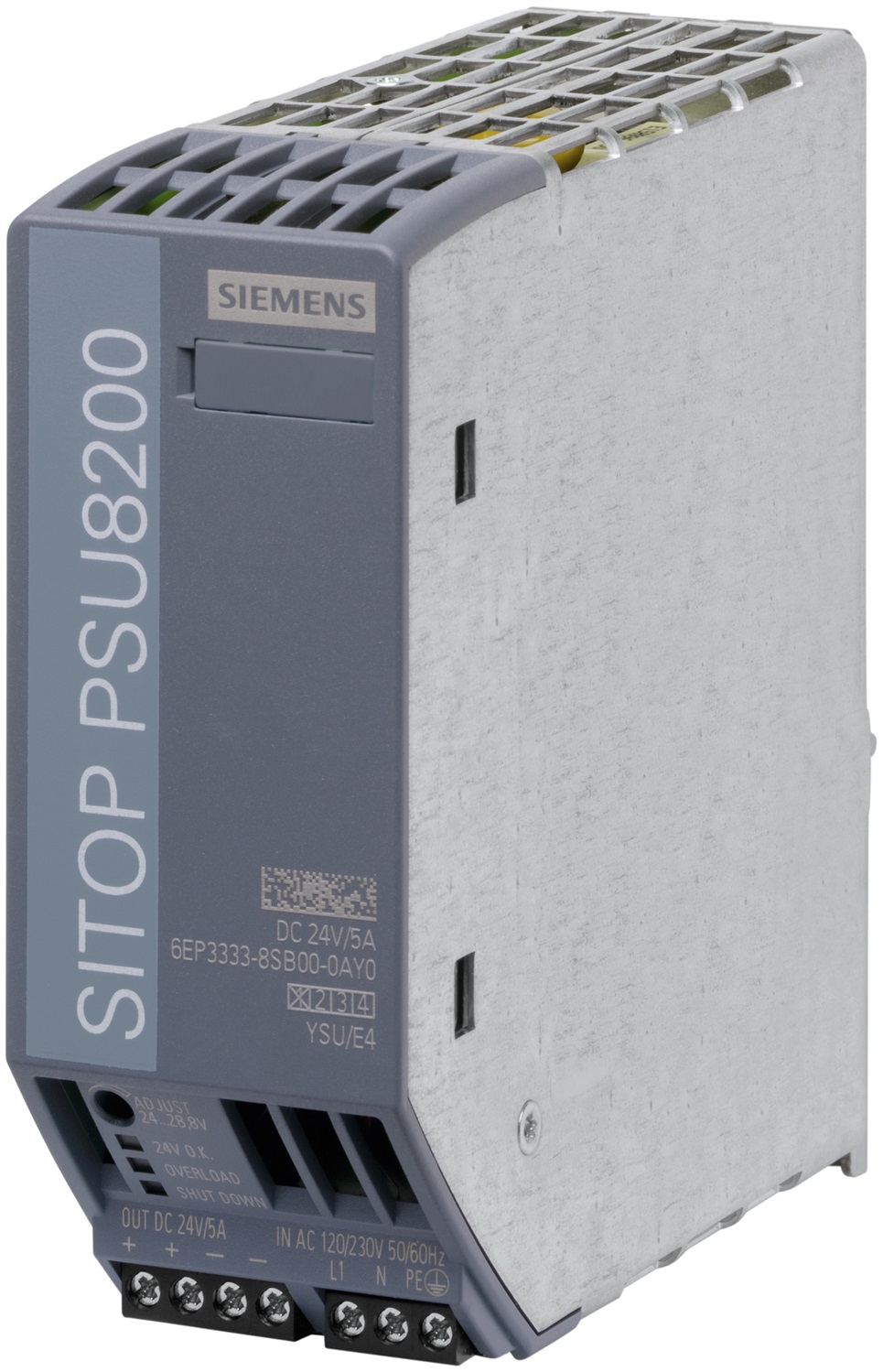Siemens SITOP PSU8200 Alimentatore Stabilizzato 24 V/5 A per Guida DIN - Modello 6EP3333-8SB00-0AY0