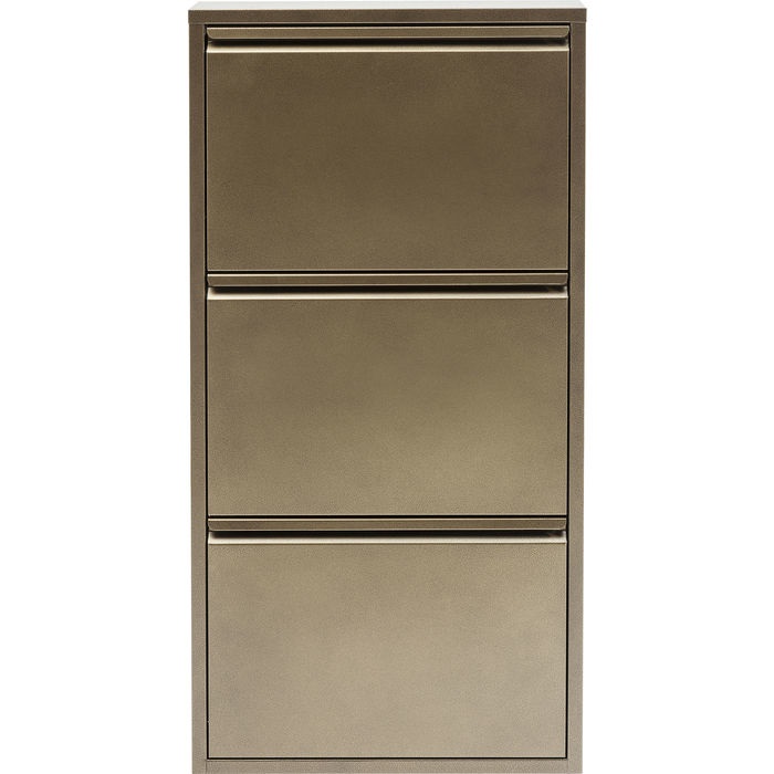 Kare Design Scarpiera Caruso, 5 Scomparti Basculanti, Bianco, 103x50x14cm, Fino a 10 Paia di Scarpe