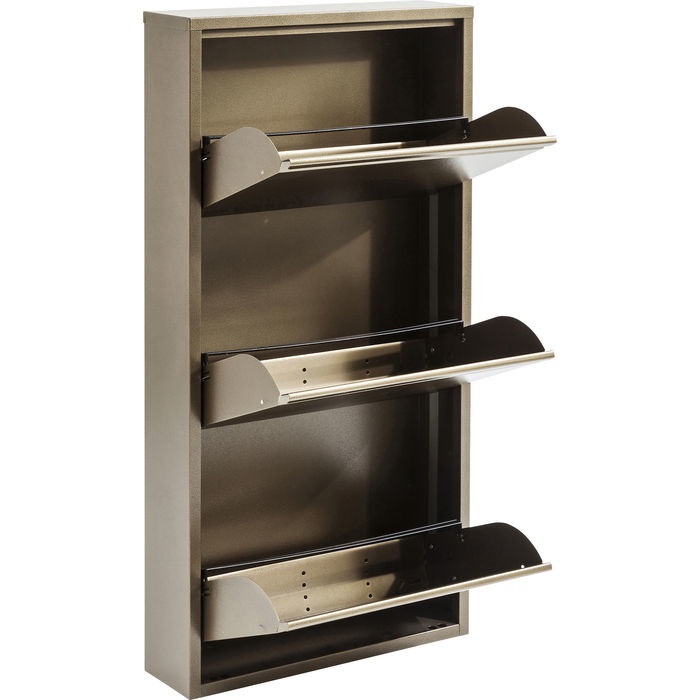 Kare Design Scarpiera Caruso, 5 Scomparti Basculanti, Bianco, 103x50x14cm, Fino a 10 Paia di Scarpe