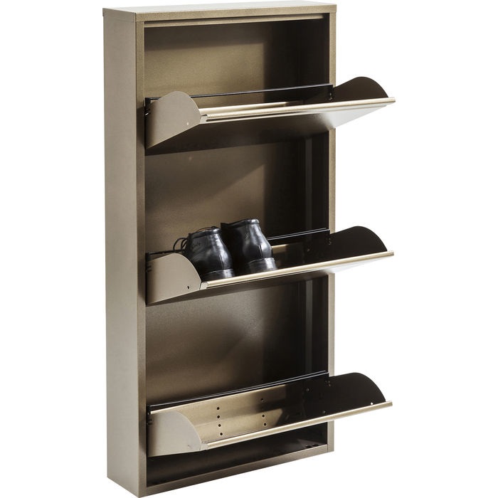 Kare Design Scarpiera Caruso, 5 Scomparti Basculanti, Bianco, 103x50x14cm, Fino a 10 Paia di Scarpe
