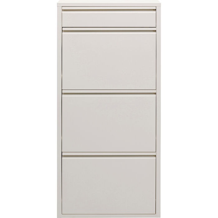 Kare Design Caruso Scarpiera da Parete Beige - 3 1 Ante Basculanti per Max. 6 Paia, Salvaspazio e Stile Minimalista