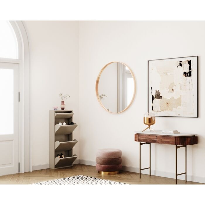 Kare Design Caruso Scarpiera da Parete Beige - 3 1 Ante Basculanti per Max. 6 Paia, Salvaspazio e Stile Minimalista
