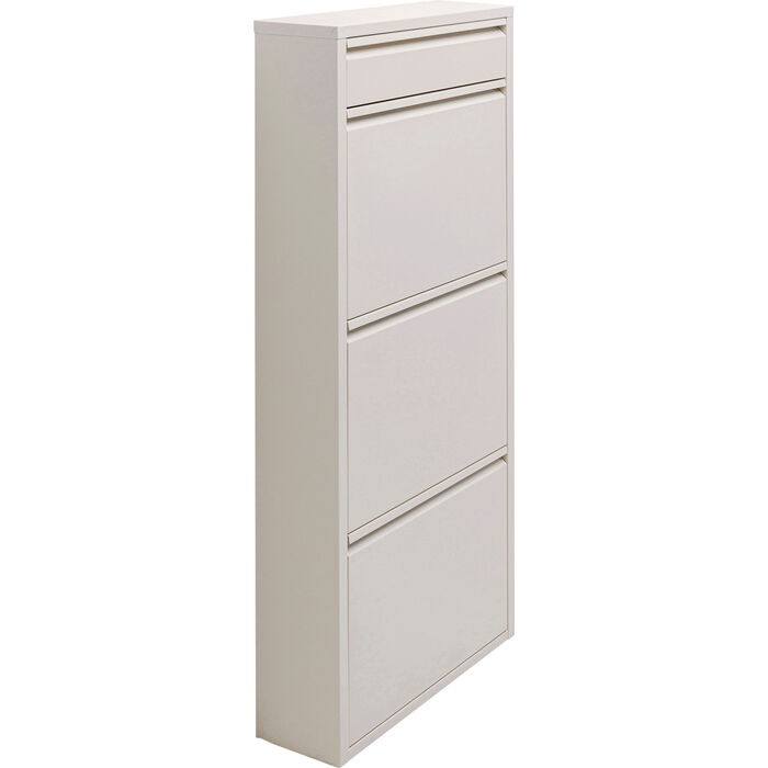 Kare Design Caruso Scarpiera da Parete Beige - 3 1 Ante Basculanti per Max. 6 Paia, Salvaspazio e Stile Minimalista