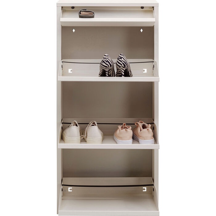 Kare Design Caruso Scarpiera da Parete Beige - 3 1 Ante Basculanti per Max. 6 Paia, Salvaspazio e Stile Minimalista