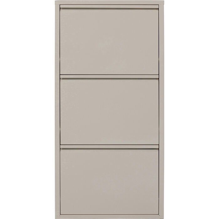 KARE Design Scarpiera Caruso Crema - 3 Scomparti Basculanti per Max 6 Paia, Salvaspazio, 103x50x15cm, Stile Minimalista