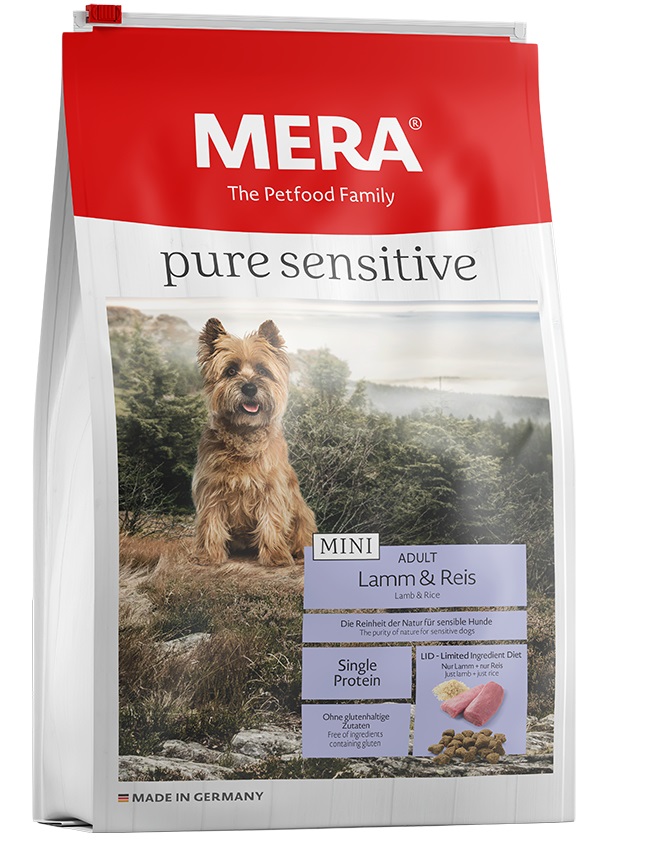 MERA Pure Sensitive Mini Cibo Secco per Cani Adulto - Agnello e Riso, 4 kg