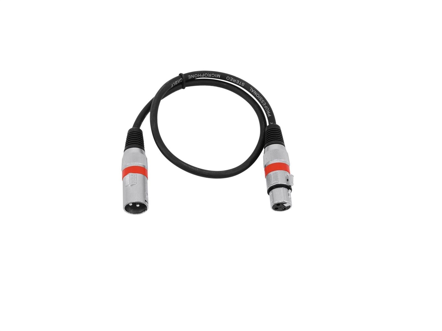 Omnitronic Cavo XLR Bilanciato Professionale 0,5m con Connettori 3 Poli Maschio/Femmina per Microfono e Mixer