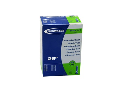 Schwalbe Camera d'Aria Bicicletta AV14 Extra Light 26 Pollici Valvola Schrader 40 mm Nero