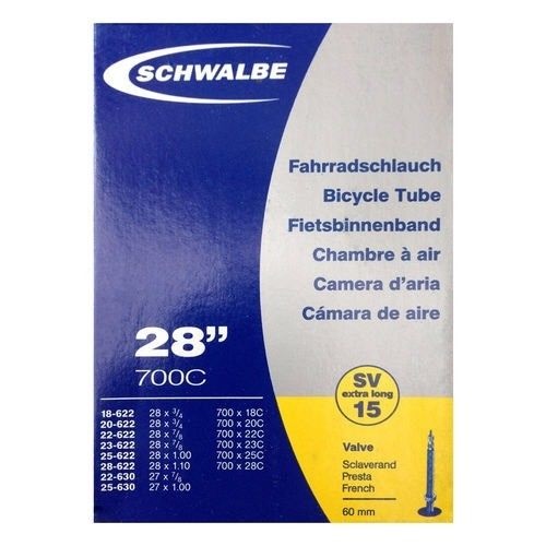 Schwalbe Camera d'aria 700x18/28 SV15 con Valvola Presta 60mm - Compatibile 18/28-622/630