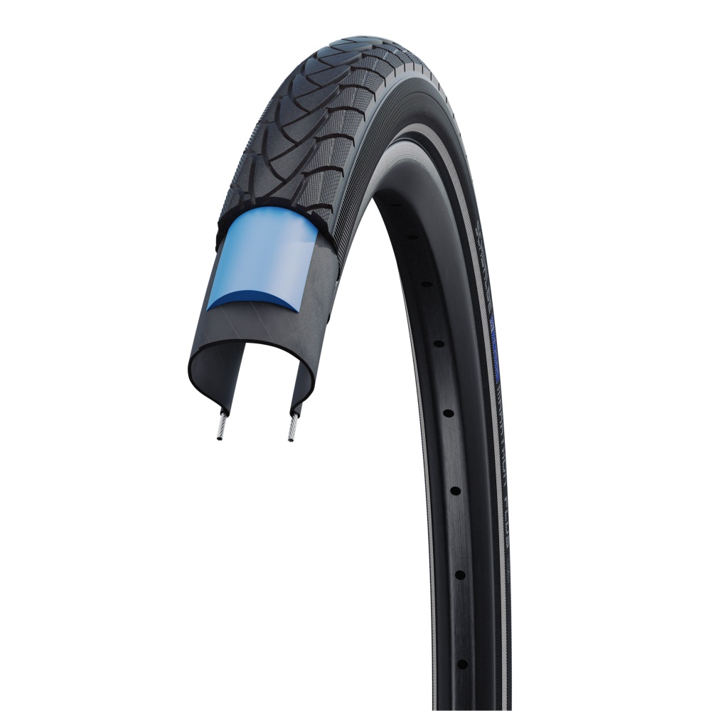 Schwalbe Marathon Plus 700x35 - Pneumatico Tubolare Città/Trekking con Smartguard e TwinSkin, Nero/Reflex