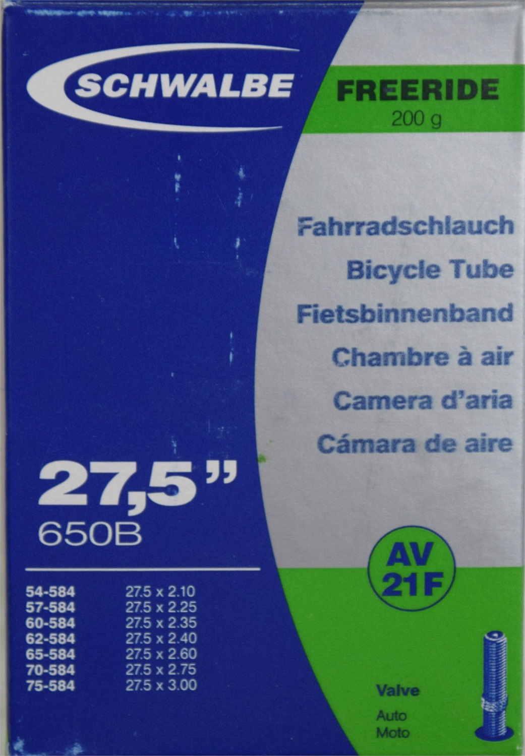 Schwalbe Camera d'Aria Interna 27,5x2,10/3,00 Valvola Schrader Extra Light - 54/75-584