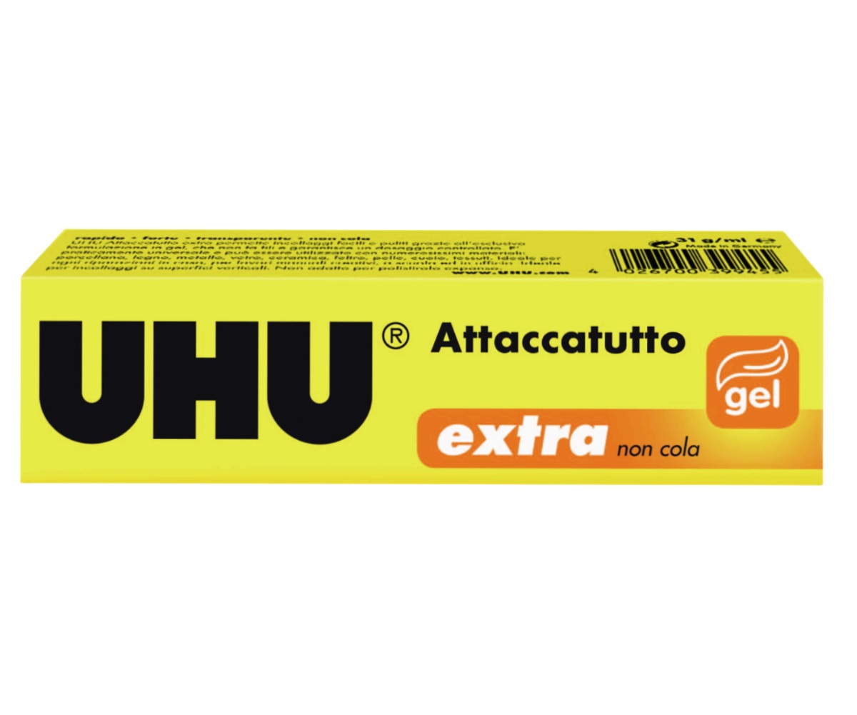 UHU Extra Attaccatutto Gel Trasparente - 31 ml - Universale per Carta, Legno, Stoffa e Metallo
