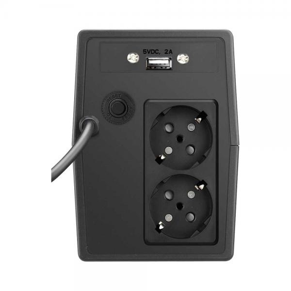 YUNTO Smile 400 - Gruppo di continuità (UPS) 400 VA, 240 W, Nero, A linea interattiva per home office