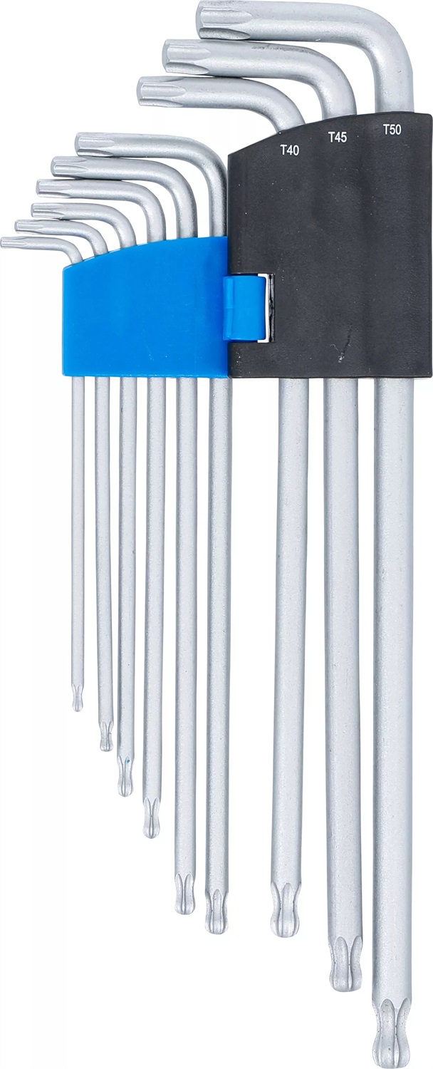 BGS Technic Set di Chiavi Esagonali Extra Lunghe Torx a Sfera T10-T50 mm, 9 Pezzi