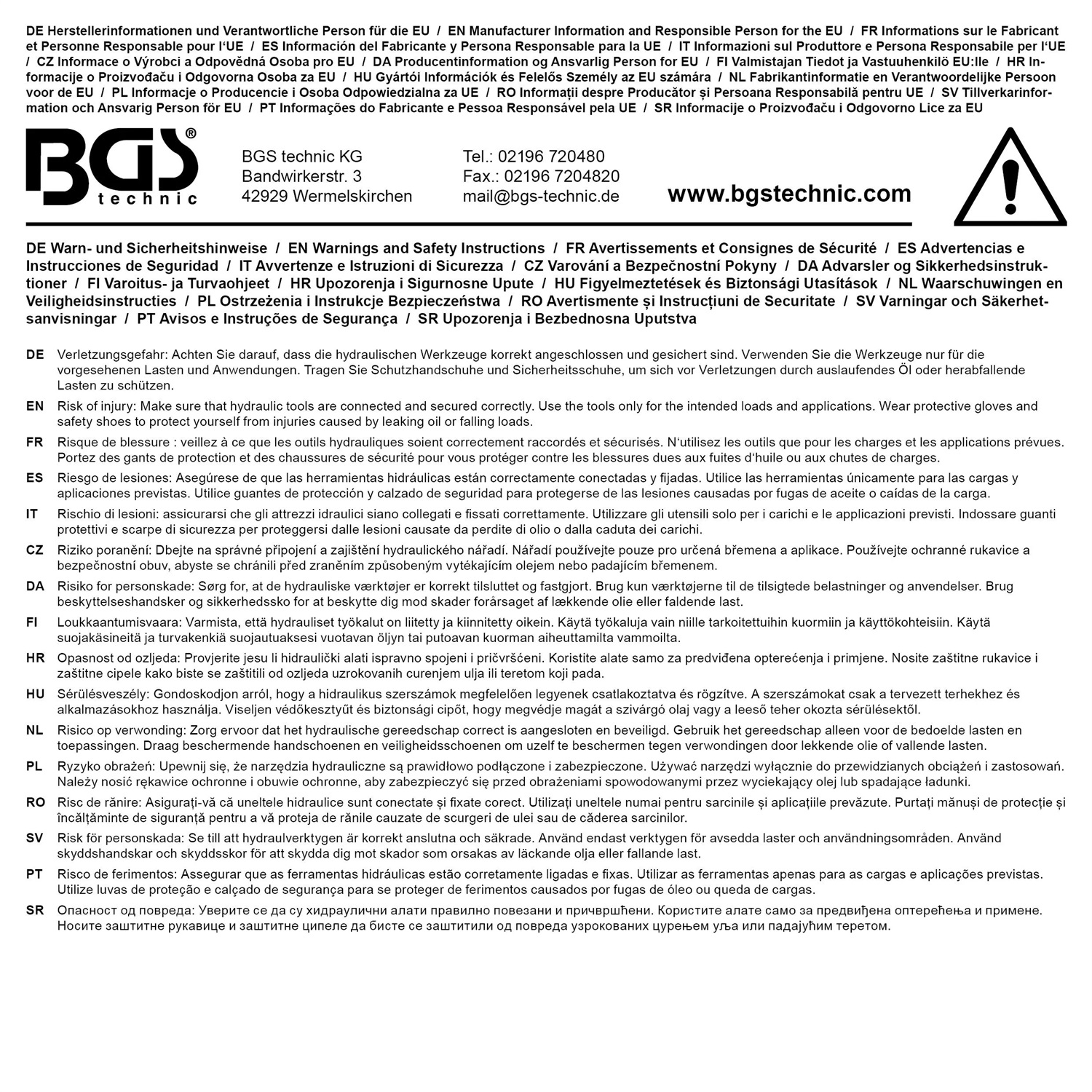 BGS 1613 - Pompa idraulica a pedale a doppio pistone con capacità di 700 ml e pressione fino a 700 bar