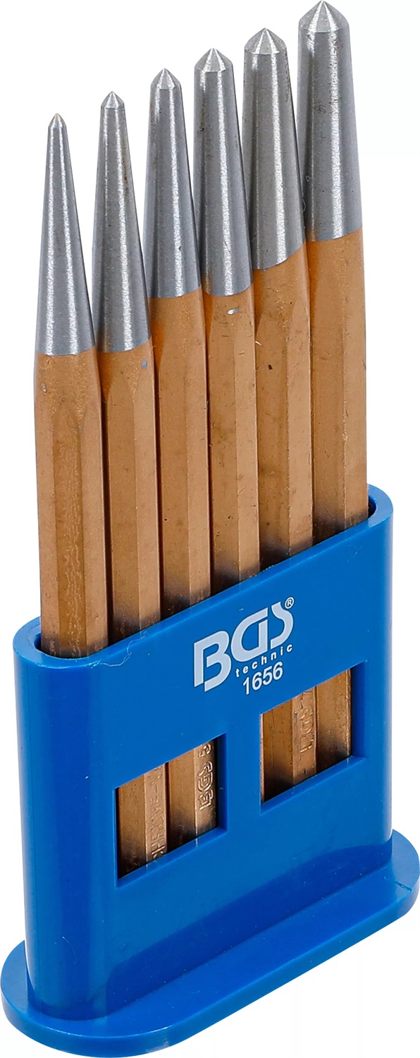 BGS technic BGS 1656 - Serie di punzoni in acciaio al cromo vanadio, 6 pz. (Ø 3-8 mm)